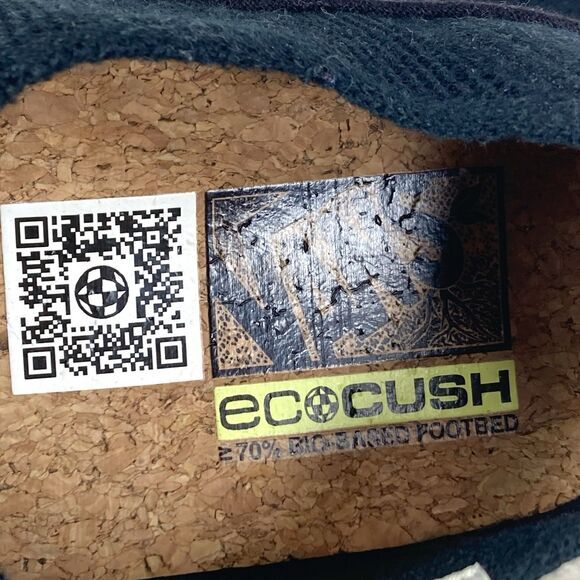 Vans Sneakers Mens 8.5 Black Canvas Ecocush Circle Vee Lace-up Comfortable Shoes - Picture 12 of 13